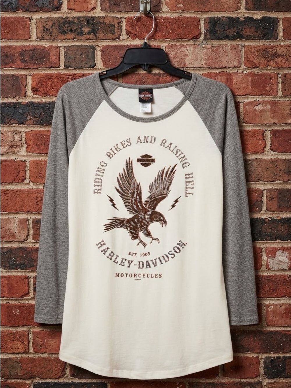 NWT Harley-Davidson "Riding Bikes and Raising Hell" Bling Shirt